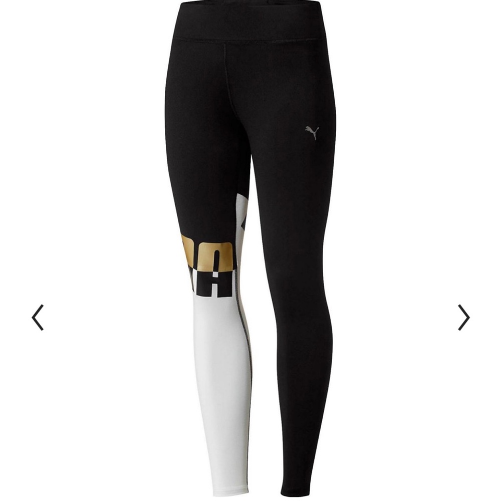 PUMA LIMITED LEGGINGS - Black/Gold/White - NWOT